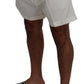 Chic White Cotton Blend Designer Shorts