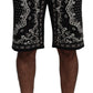 Elegant Black Cotton MainLine Shorts