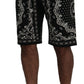 Elegant Black Cotton MainLine Shorts