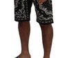 Elegant Black Cotton MainLine Shorts