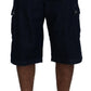 Elegant Cropped Blue Cotton Pants