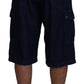 Elegant Cropped Blue Cotton Pants