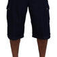Elegant Cropped Blue Cotton Pants