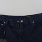 Elegant Cropped Blue Cotton Pants