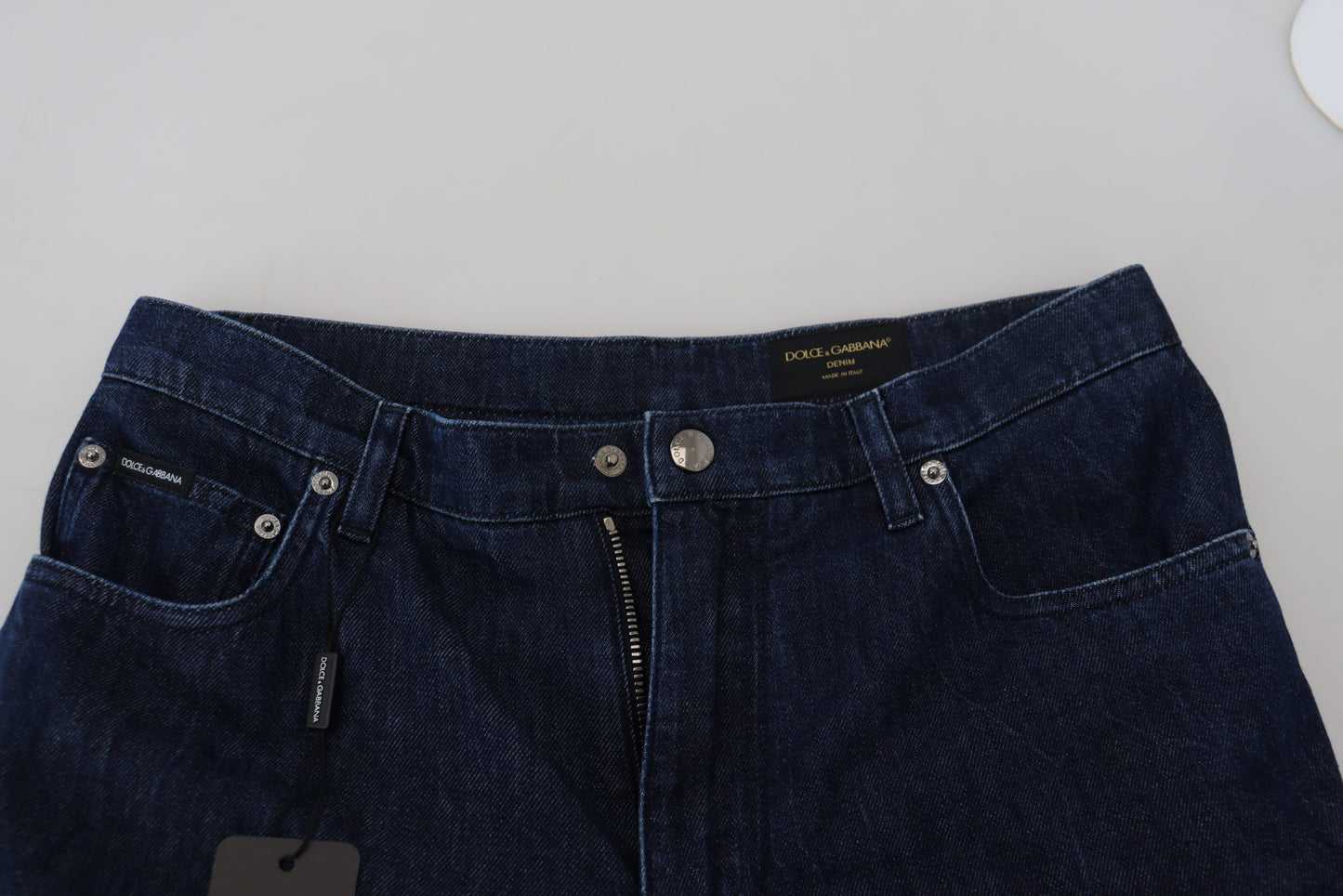 Elegant Cropped Blue Cotton Pants