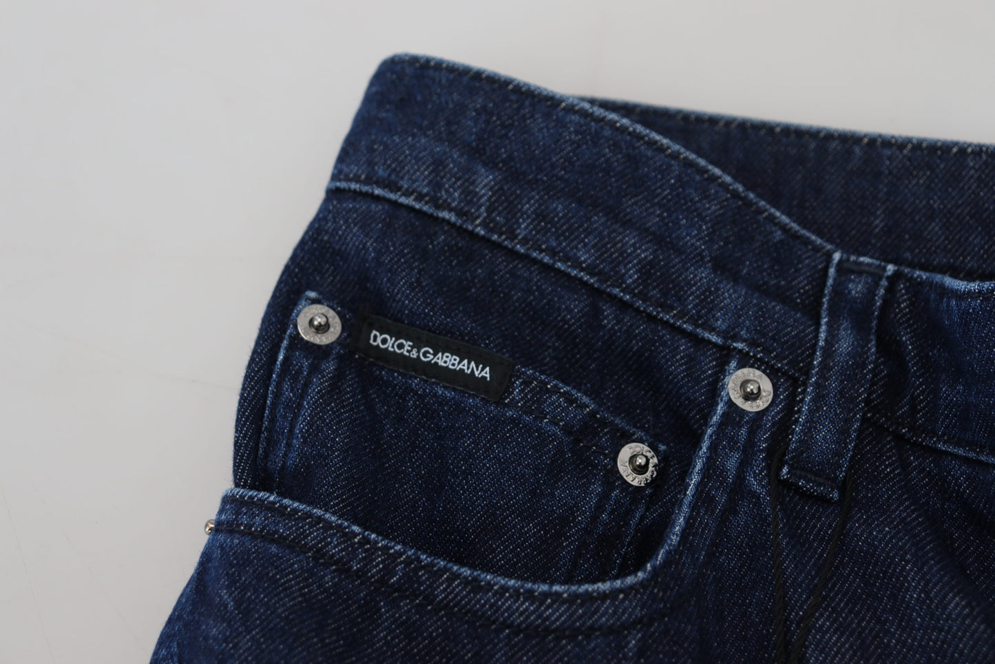 Elegant Cropped Blue Cotton Pants