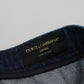 Elegant Cropped Blue Cotton Pants