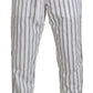Elegant White Striped Pajama Pants