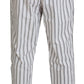 Elegant White Striped Pajama Pants