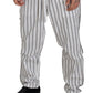 Elegant White Striped Pajama Pants