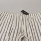 Elegant White Striped Pajama Pants