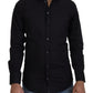 Elegant Slim Fit Black Dress Shirt