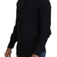 Elegant Slim Fit Black Dress Shirt