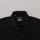 Elegant Slim Fit Black Dress Shirt
