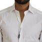 Elegant White Slim Fit Dress Shirt