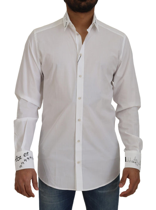 Elegant White Cotton Dress Shirt