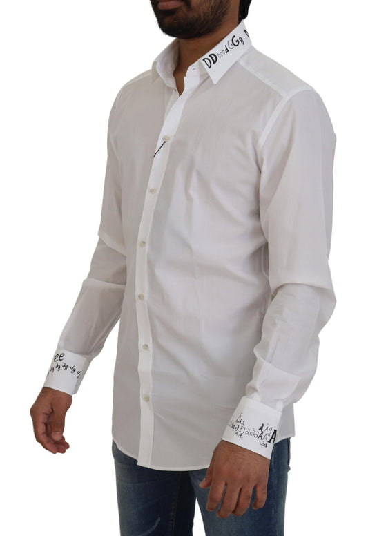 Elegant White Cotton Dress Shirt