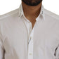 Elegant White Cotton Dress Shirt