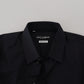 Elegant Black Slim Fit Cotton Shirt