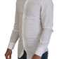 Elegant White Cotton Dress Shirt Slim Fit