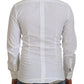 Elegant White Cotton Dress Shirt Slim Fit