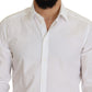 Elegant White Cotton Dress Shirt