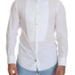 Elegant White Cotton Poplin Slim Fit Shirt