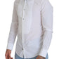 Elegant White Cotton Poplin Slim Fit Shirt
