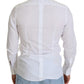 Elegant White Cotton Poplin Slim Fit Shirt