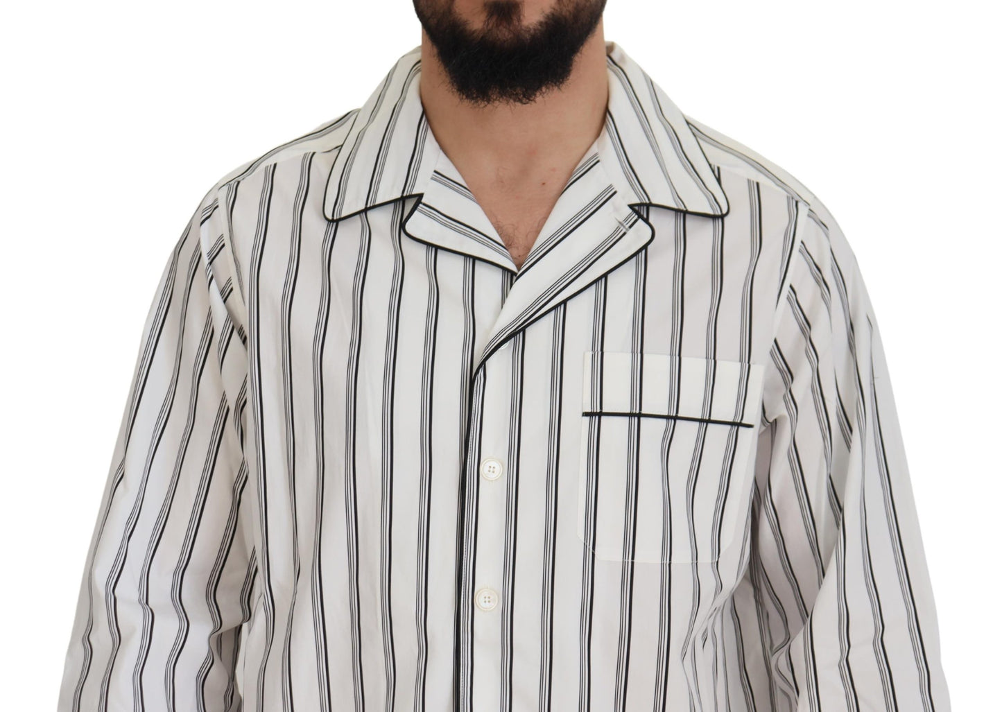 Elegant Striped Cotton Nightshirt
