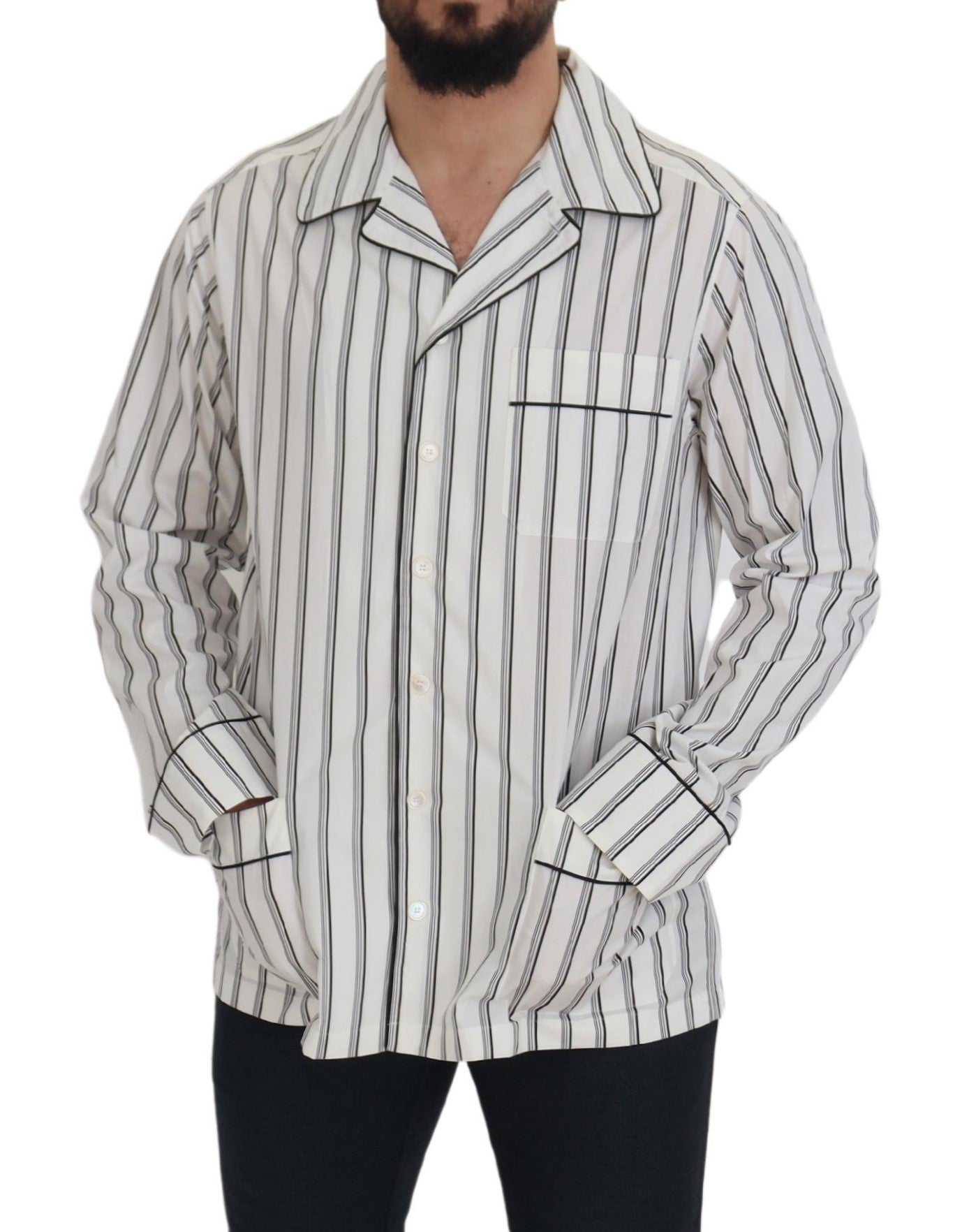 Elegant Striped Cotton Nightshirt