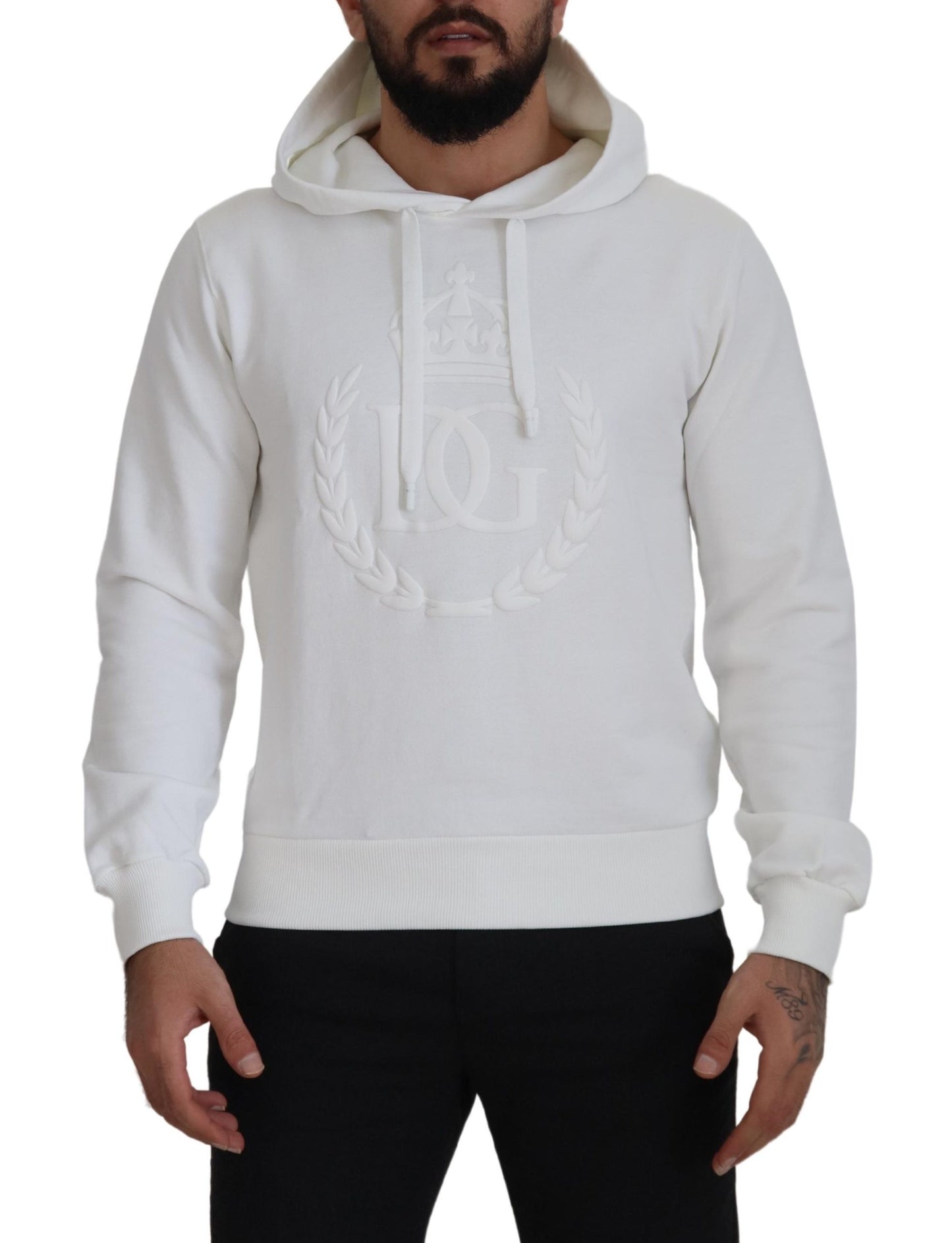 Elegant White Hooded Pullover Sweater