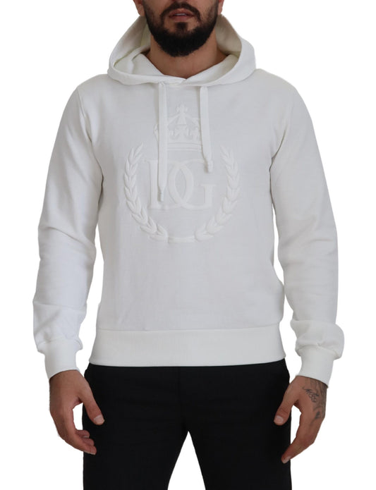 Elegant White Hooded Pullover Sweater