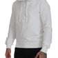 Elegant White Hooded Pullover Sweater