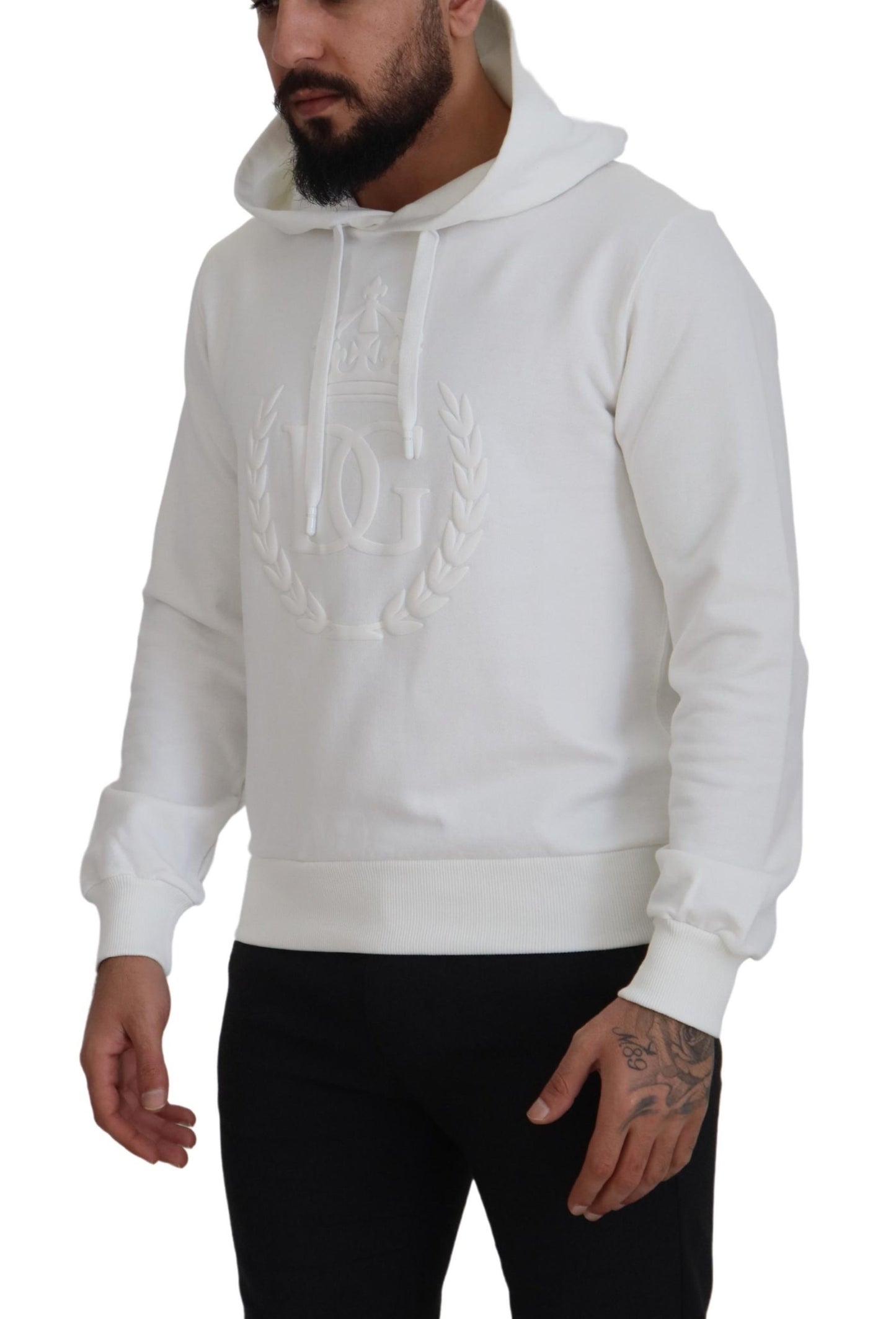 Elegant White Hooded Pullover Sweater