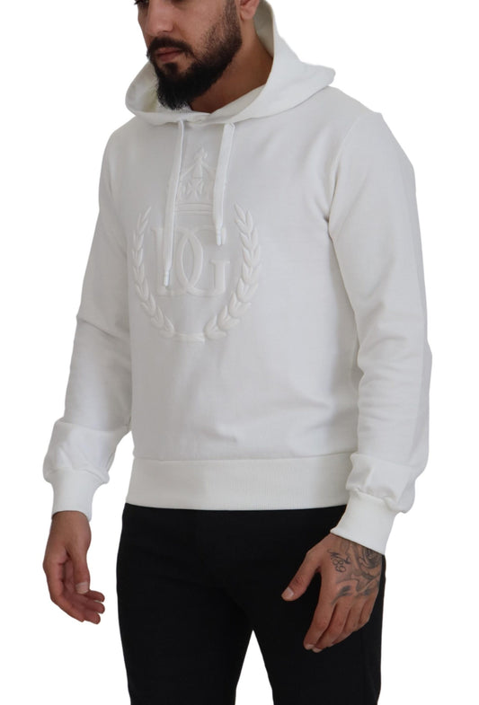 Elegant White Hooded Pullover Sweater