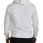 Elegant White Hooded Pullover Sweater