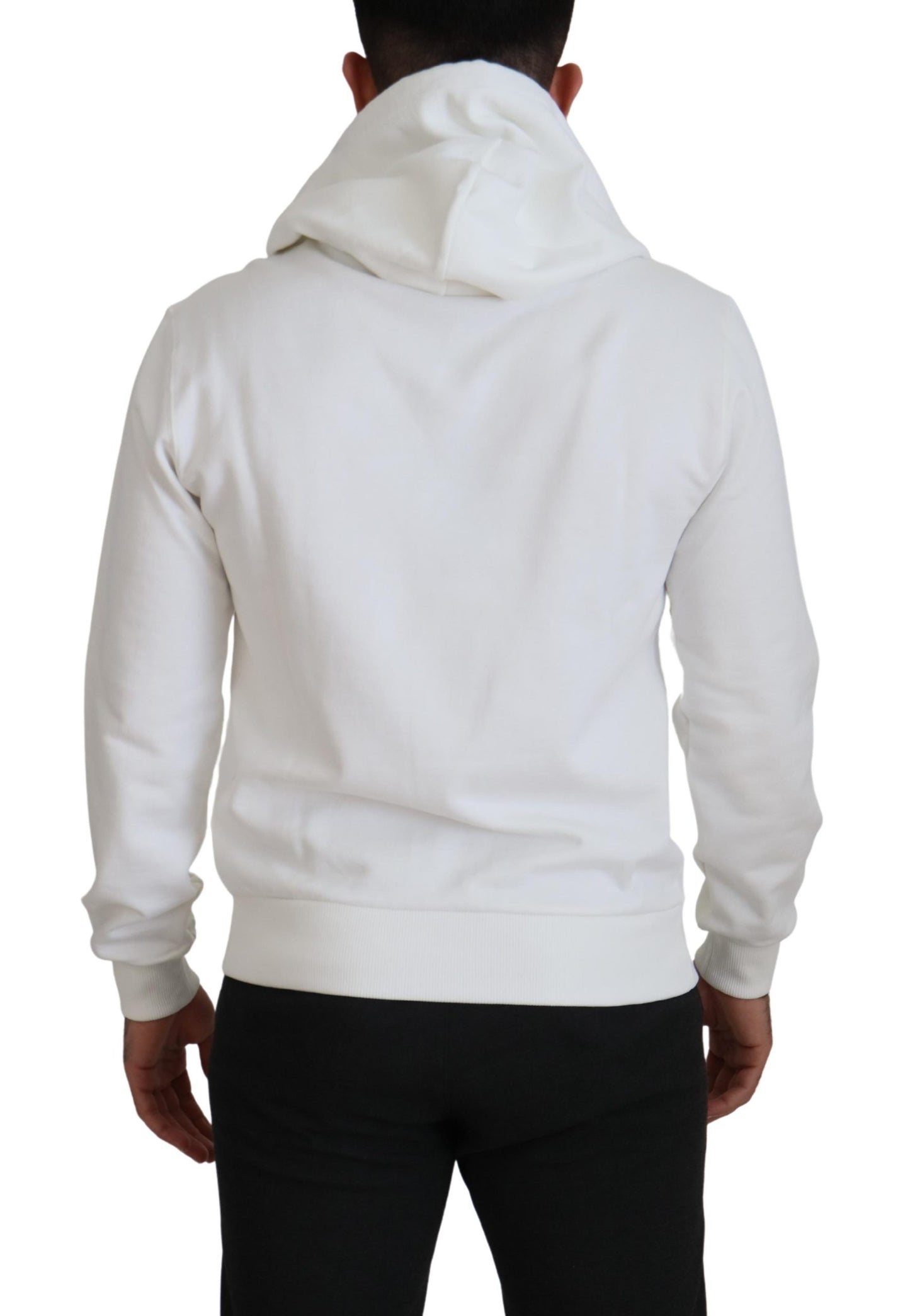 Elegant White Hooded Pullover Sweater