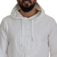 Elegant White Hooded Pullover Sweater