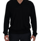 Elegant V-Neck Silk Pullover Sweater