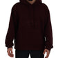 Maroon Hooded Cotton Blend Sweater
