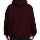 Maroon Hooded Cotton Blend Sweater