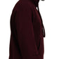 Maroon Hooded Cotton Blend Sweater