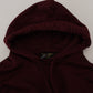 Maroon Hooded Cotton Blend Sweater