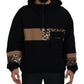 Elegant Hooded Black Pullover Sweater