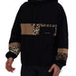 Elegant Hooded Black Pullover Sweater