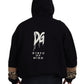 Elegant Hooded Black Pullover Sweater
