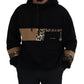 Elegant Hooded Black Pullover Sweater