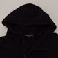 Elegant Hooded Black Pullover Sweater