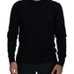 Elegant Black Virgin Wool Pullover Sweater